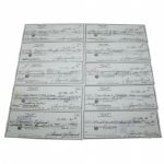 Lot of TEN Sam Snead Personal Signed Checks