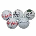 Lot of Five Signed Golf Balls - British Open Champions JSA COA