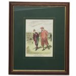 Antique Golf Color Lithograph from British 1930s Periodical Punch