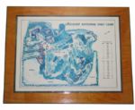 Vintage Augusta National Course Map Mounted on Wood