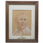Arnold Palmer Original Singed Pencil/Chalk PGA Tour Portrait by Jack Sneiderman - Drawn in 1968