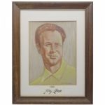Tony Lema Original Signed Pencil/Chalk PGA Tour Portrait by Jack Sneiderman - Drawn in 1965