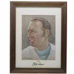 Billy Casper Original Signed Pencil/Chalk PGA Tour Portrait by Jack Sneiderman - Drawn in 1970