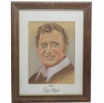 Ray Floyd Original Signed Pencil/Chalk PGA Tour Portrait by Jack Sneiderman - Drawn in 1977