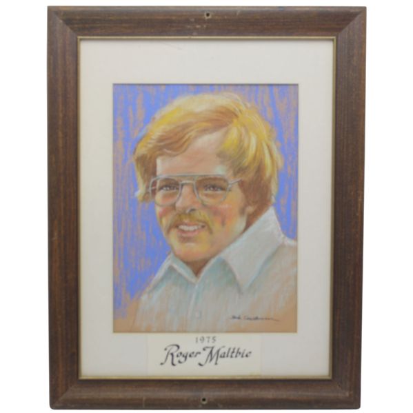 Roger Maltbie Original Signed Pencil/Chalk PGA Tour Portrait by Jack Sneiderman - Drawn in 1975