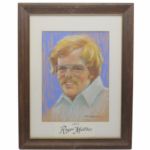 Roger Maltbie Original Signed Pencil/Chalk PGA Tour Portrait by Jack Sneiderman - Drawn in 1975