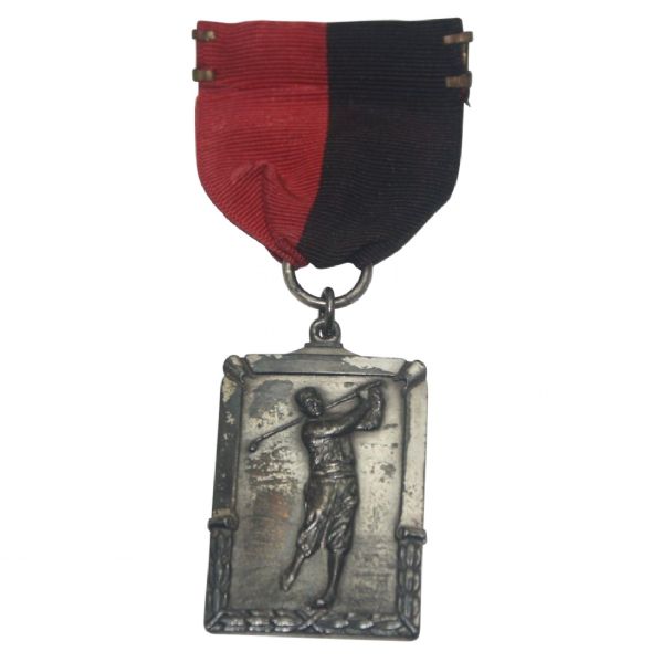 Frank Stranahans 1942 Southern Collegiate Golf Runner-Up Sterling Medal with Ribbon  