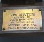 1952 Julius Boros Open Low Amateur Runner-Up Trophy - North Carolina