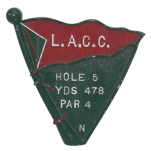  Los Angeles Country Club (L.A.C.C.)-1950s Hole 5 Tee Marker-Stranahan Collection