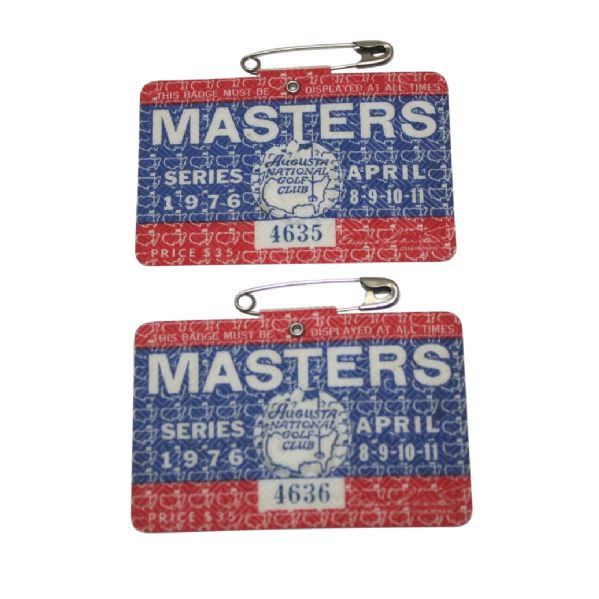 Lot of Two 1976 Masters Badges #4636 and #4635