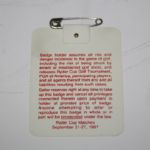 1987 Ryder Cup Patron Badge #21829-Muirfield Village-Captains Jacklin vs Nicklaus