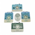 Lot of Five Memorial Tournament Badges - 1979, 1984, 1985, 1987(2x)