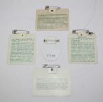 Lot of Five Memorial Tournament Badges - 1979, 1984, 1985, 1987(2x)