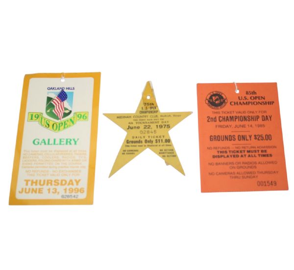 1975, 1985, and 1996 US Open Tickets