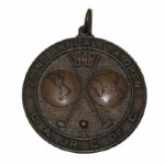 Jack Flecks 1948 Los Angeles Open Contestant Pin- Ben Hogan win at "Hogans Alley" 
