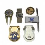 Jack Fleck Lot-Four Money Clips, One Divot Tool, One Pin