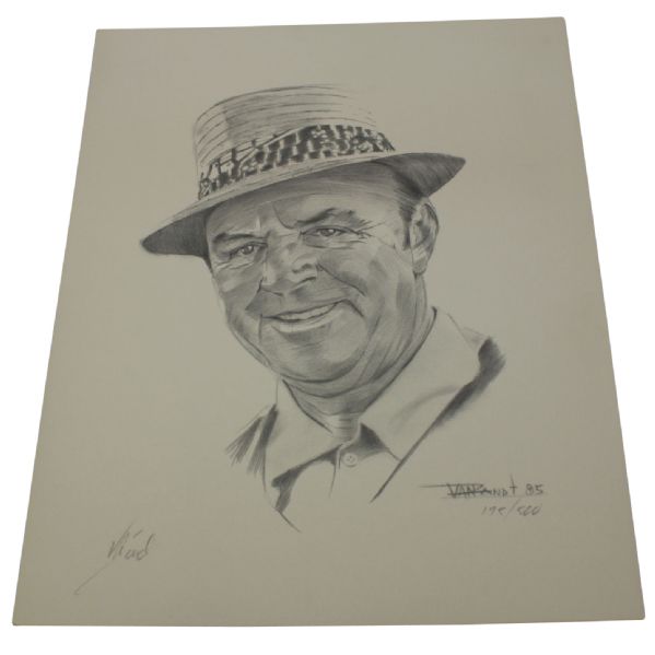 Original Artist Signed Van Zant 11x14 Sam Snead Photo - 175/500