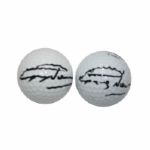Lot of Two Greg Norman Signed Golf Balls JSA COA
