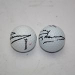 Lot of Two Greg Norman Signed Golf Balls JSA COA
