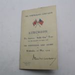 1929 Ryder Cup Teams Signed Menu - Including Two Unpublished Team Photos - SCARCE!