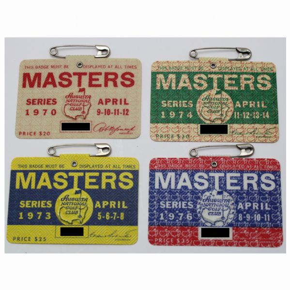 Lot of Four Masters Badges: 70, 73, 74, and 76