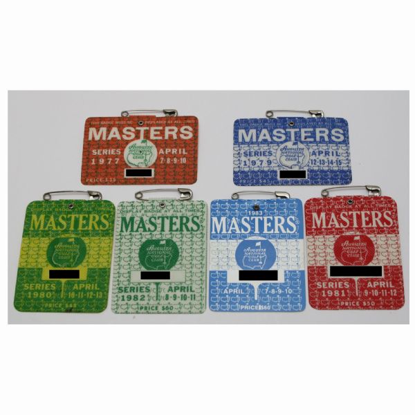 Lot of Six Masters Badges: 77 79 80 81 82 83