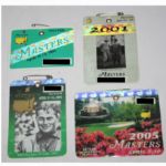 Lot of Tiger Woods Masters Victory Years Badges- 1997, 2001, 2002, and 2005