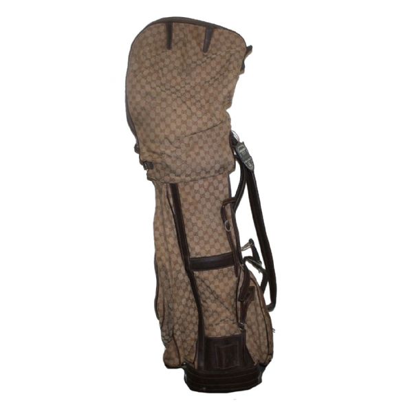 Sammy Davis Jr. Personal GUCCI Golf Bag, Penna Clubs, Bag Tag, and Sleeve of Personal Golf Balls