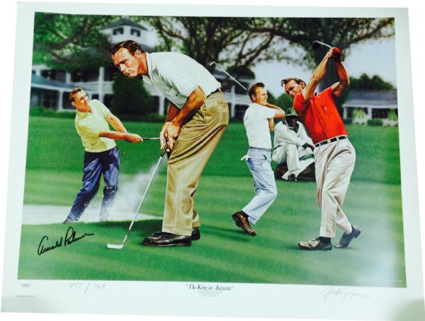 "The King in Augusta" Arnold Palmer Autographed Print - JSA COA