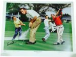 "The King in Augusta" Arnold Palmer Autographed Print - JSA COA