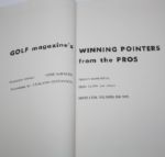 Golf Magazine's 'Winning Pointers From the Pros' by Instruction Editors Gene Sarazen and Peggy Kirk