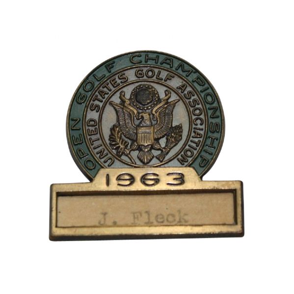 Jack Flecks 1963 USGA Open Contestant Badge-The Country Club Brookline, MA