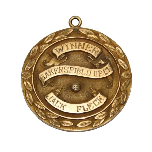 Jack Flecks 1961 PGA Bakersfield Open 14K Champions Medal-Final PGA Win!