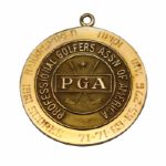 Jack Fleck's 1961 PGA Bakersfield Open 14K Champions Medal-Final PGA Win!