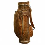 Genuine Leather Hand Tooled Aztec Mayan Indian Art Golf Bag