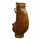 Genuine Leather Hand Tooled Aztec Mayan Indian Art Golf Bag