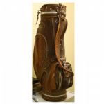 Genuine Leather Hand Tooled Aztec Mayan Indian Art Golf Bag