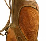 Genuine Leather Hand Tooled Aztec Mayan Indian Art Golf Bag
