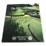 Payne Stewart Signed 1991 US Open Program - First Open Win JSA COA