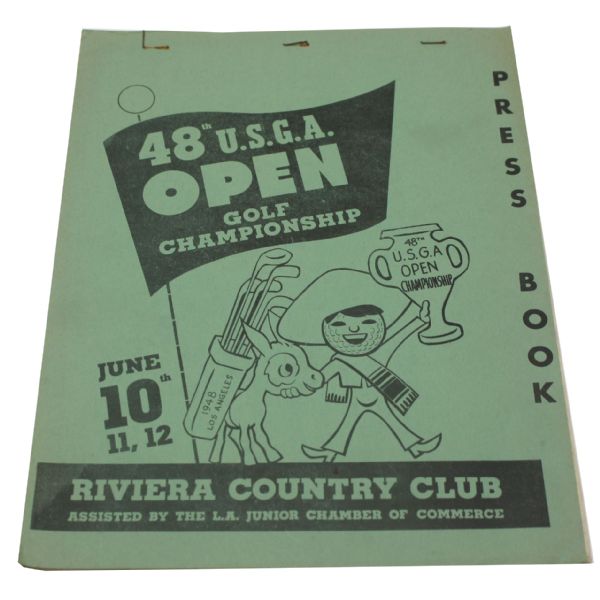 1948 US Open Press Guide -Ben Hogans First Open Victory-Riviera C.C.-Seldom Seen!
