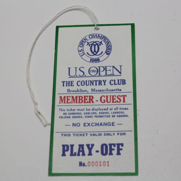 1988 US Open Playoff Ticket - Faldo vs. Strange