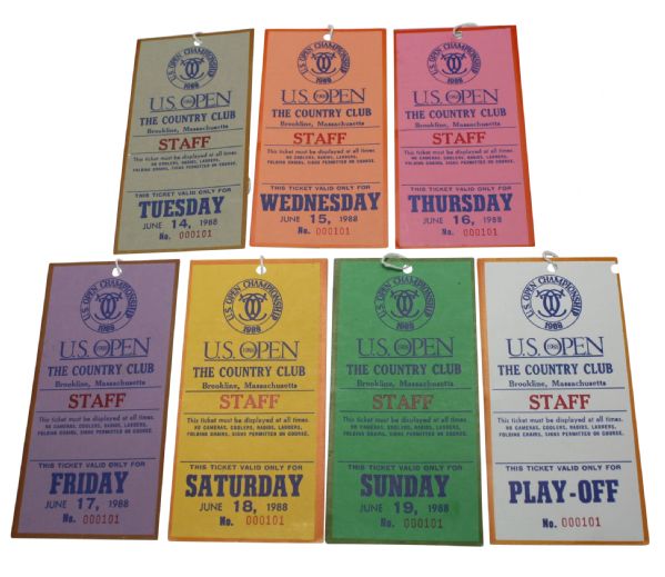 1988 US Open Complete 7 Ticket Set