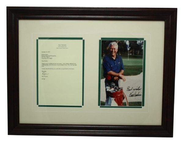 Ken Venturi Framed Signed Letter and Photo to Bobby Grace JSA COA