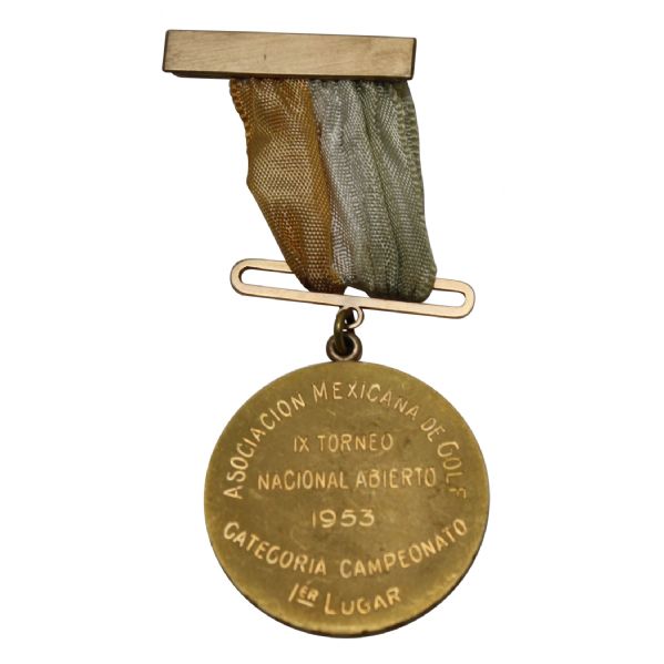 Frank Stranahans 1953 Mexican National Open 1st Place Amateur Medal