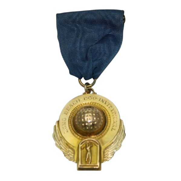Frank Stranahans 1950 Long Beach Invitational 1st Amateur Medal - with Ribbon