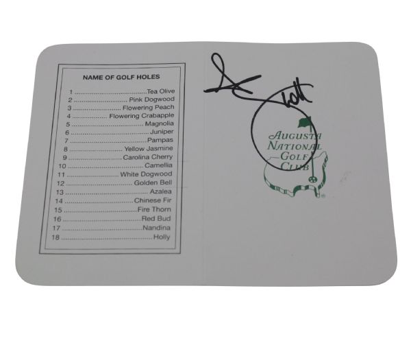 Adam Scott Signed Augusta National Scorecard JSA COA
