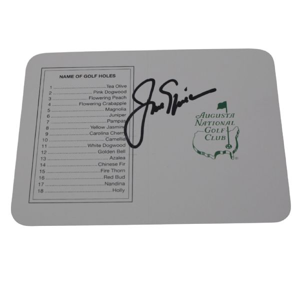 Jack Nicklaus Signed Augusta National Scorecard JSA COA