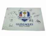 Superstar Signed 2014 Ryder Cup Embroidered White Flag JSA COA