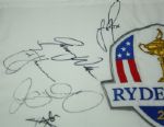 Superstar Signed 2014 Ryder Cup Embroidered White Flag JSA COA