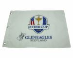 Jordan Spieth Signed 2014 Ryder Cup Embroidered White Flag JSA COA